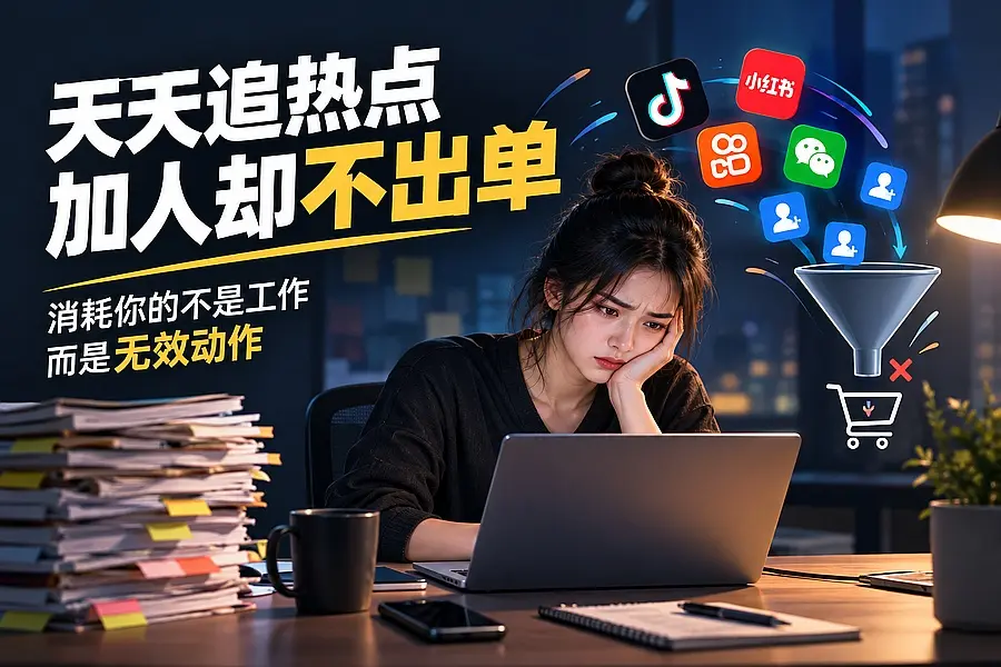 天天追热点加人却不出单,消耗你的不是工作而是无效动作|知客圈
