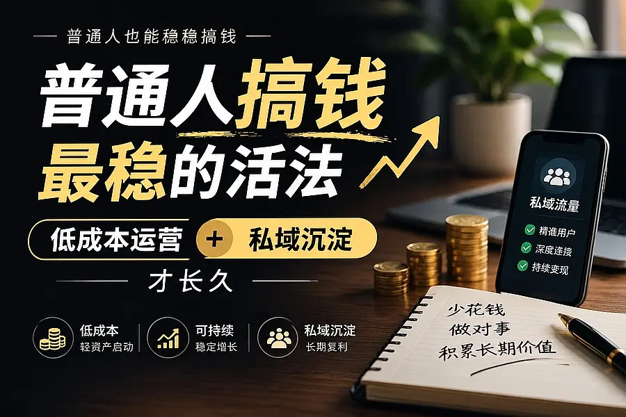 普通人搞钱最稳的活法:低成本运营加私域沉淀才长久|知客圈