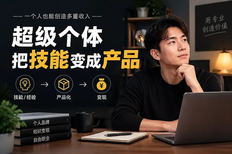 一个人做超级个体,怎么把技能经验变成能卖的产品?|知客圈