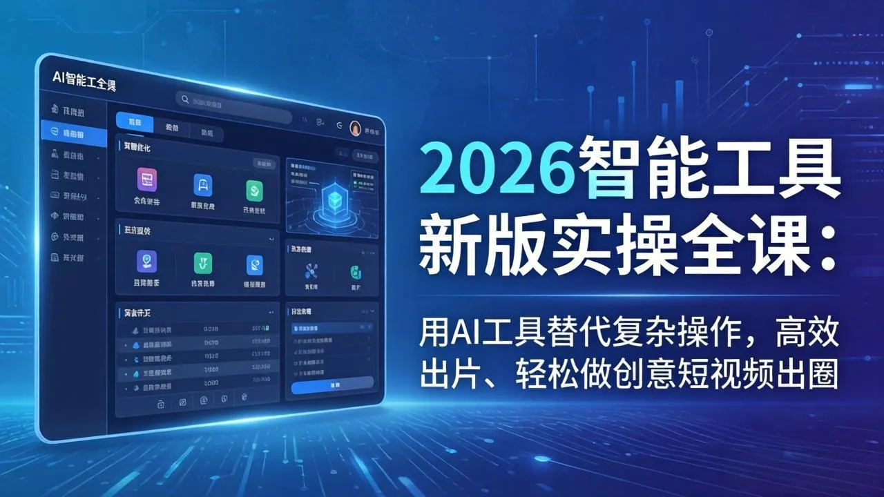 2026智能工具新版实操全课：用AI工具替代复杂操作，高效出片、轻松做创意短视频出圈｜知客圈